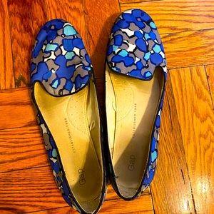 Blue camo smoking loafers